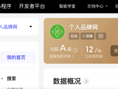 个人品牌网【喜报】百度智能小程序被评定为A级